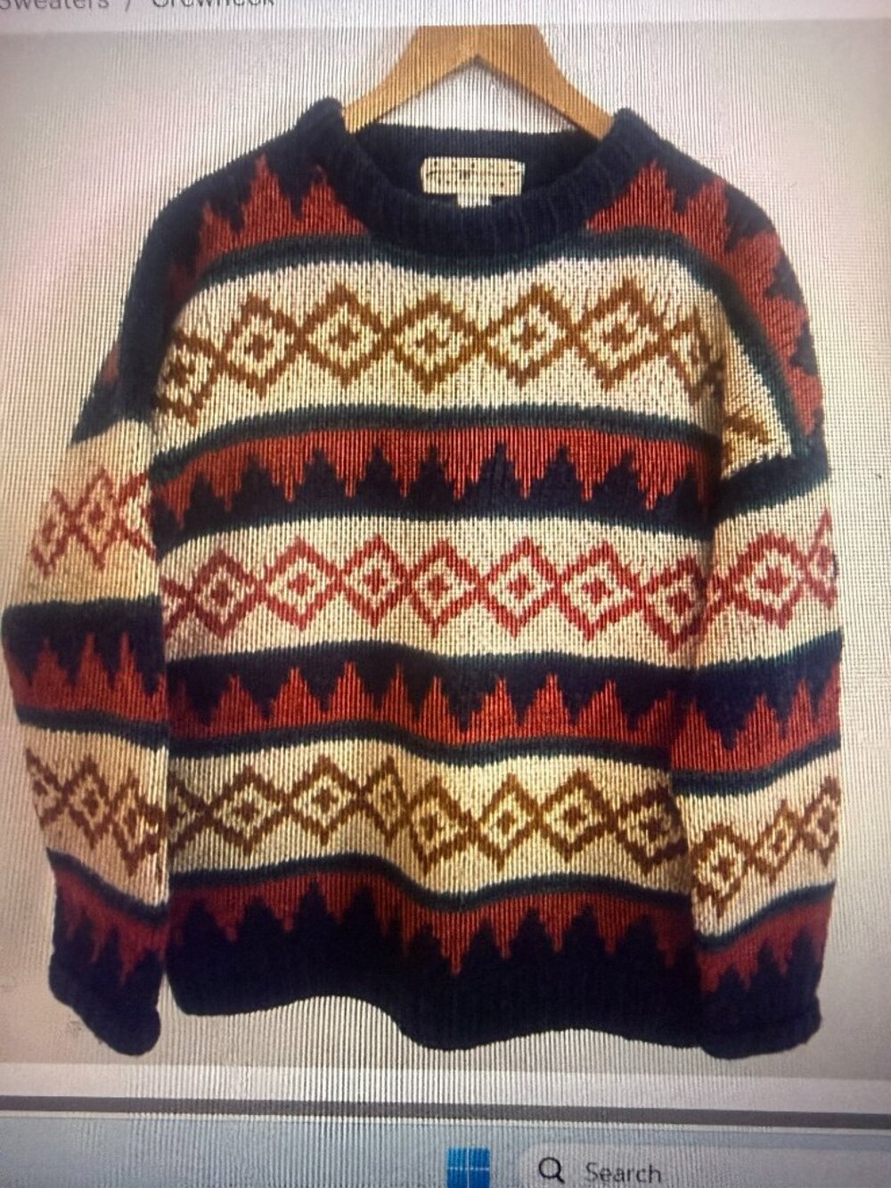 Nuevo Americana 100% Wool Sweater Heavyweight Men Grandpa Ski Size XL